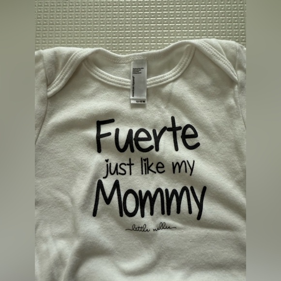 American Apparel|Baby girl summer outfit,white bodysuit•bilingual• & biker short - Picture 4 of 4